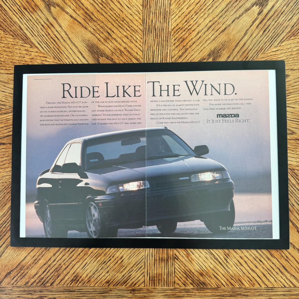 Mazda MX-6 GT Ride Like The Wind Vintage Car Ad