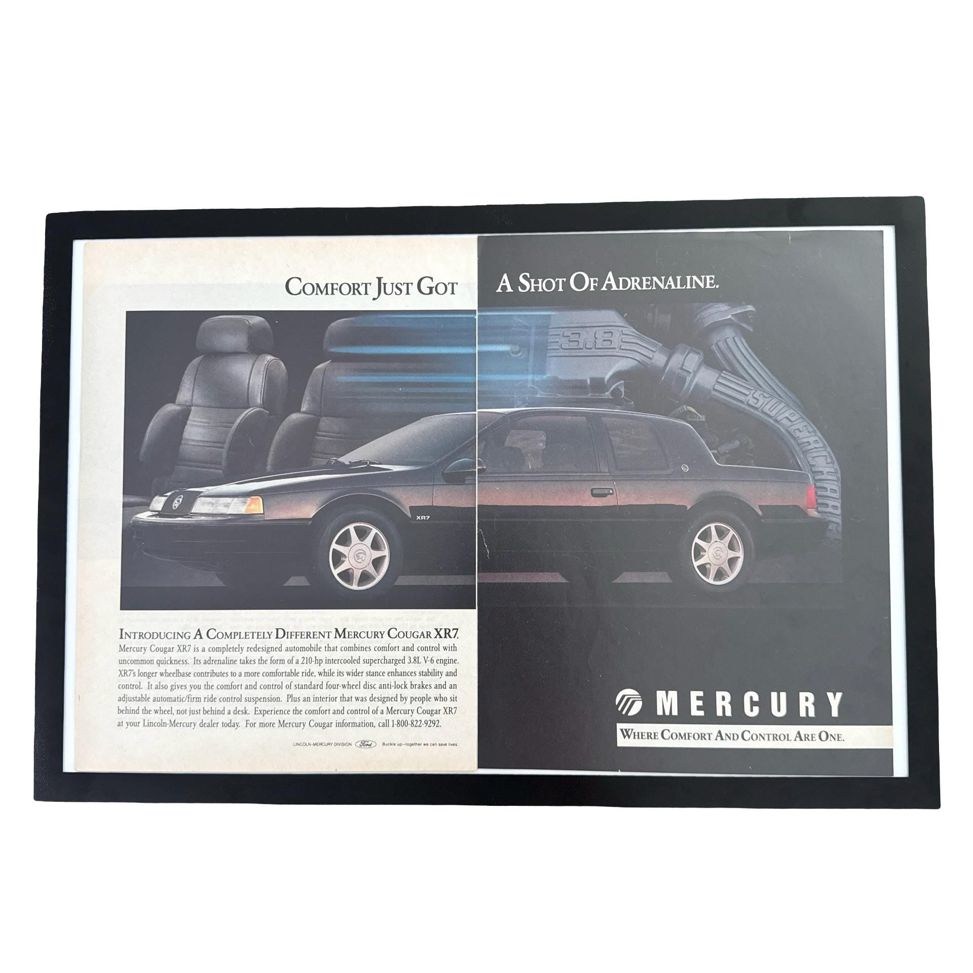 Mercury Cougar XR7 Comfort Shot Of Adrenaline Vintage Car Ad