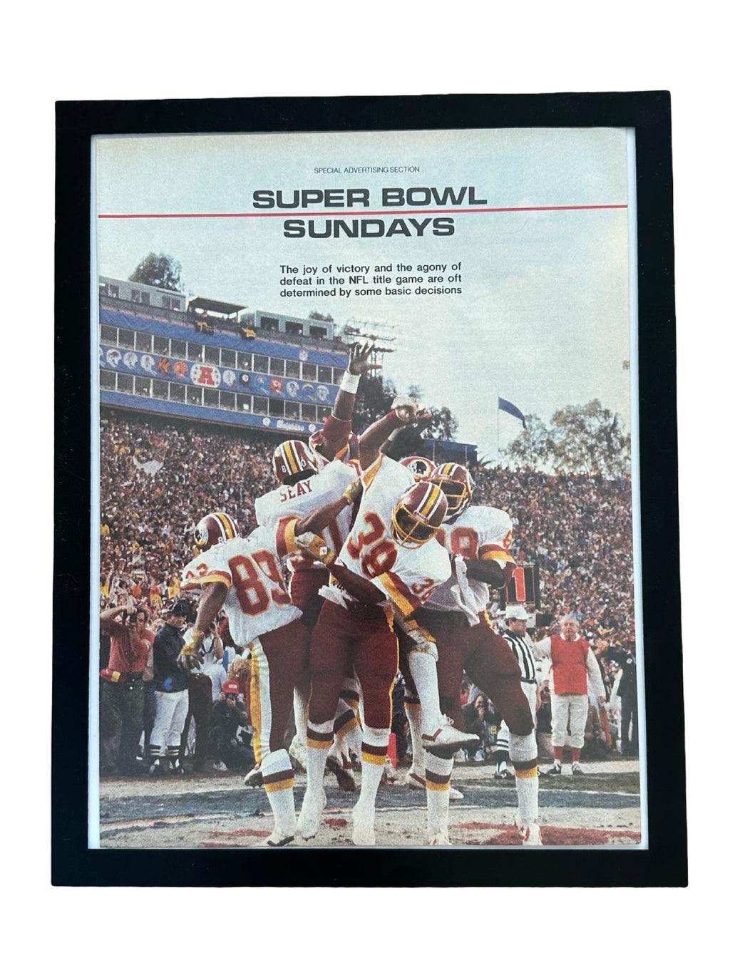 Washington Redskins Super Bowl Celebration Vintage NFL Football Photo Print