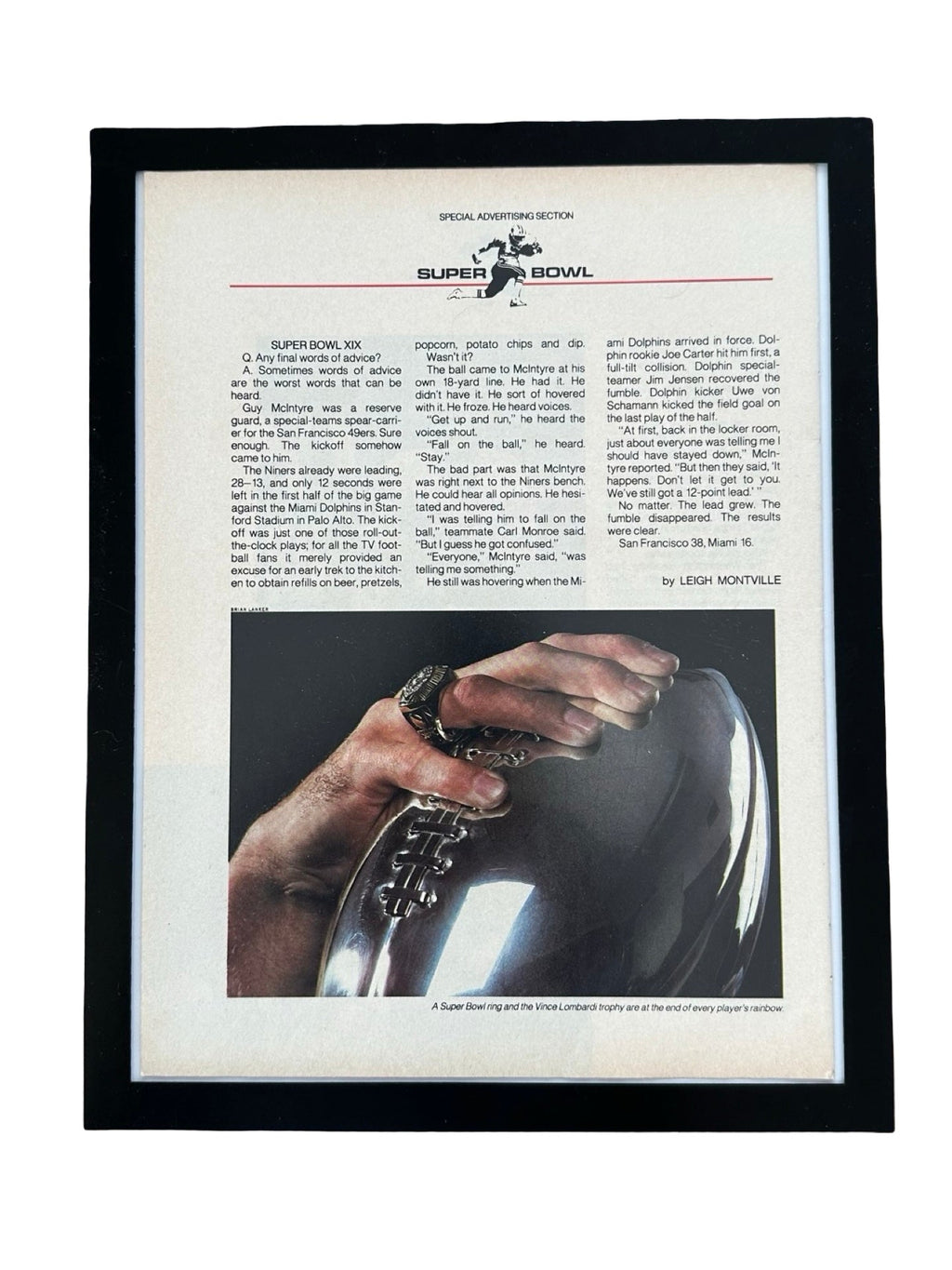 Super Bowl XIX 49ers Vince Lombardi Trophy Ring Vintage NFL Football Print