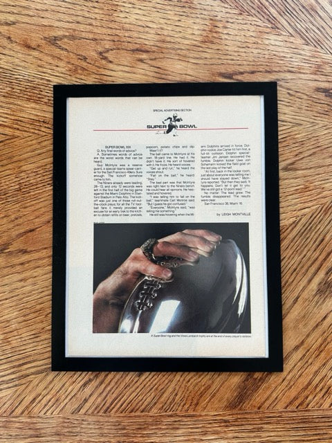 Super Bowl XIX 49ers Vince Lombardi Trophy Ring Vintage NFL Football Print - detail view