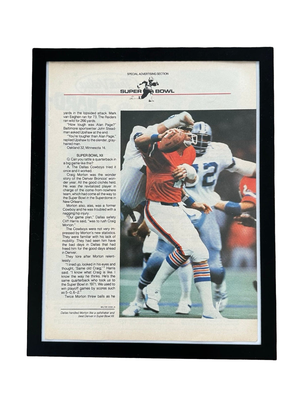 Super Bowl XII Craig Morton Denver Broncos Vintage NFL Football Photo Print