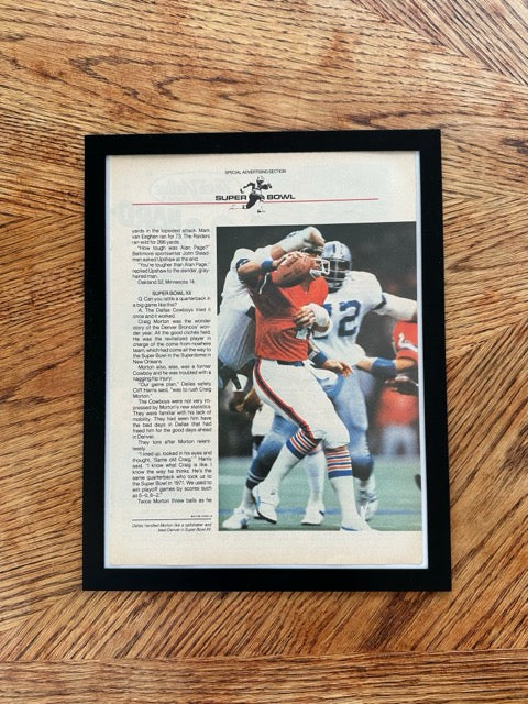 Super Bowl XII Craig Morton Denver Broncos Vintage NFL Football Photo Print - detail view