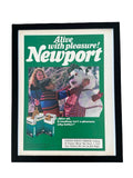 Newport Alive With Pleasure Snowman Vintage 1985 Cigarette Ad Print