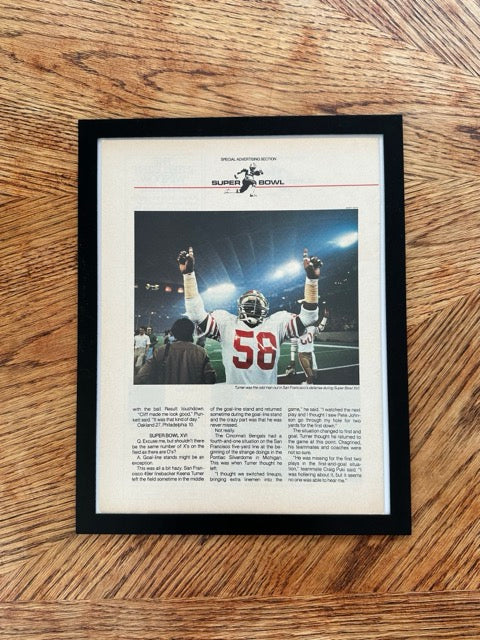 Super Bowl XVI 49ers Keena Turner Vintage NFL Football Photo Print - detail view