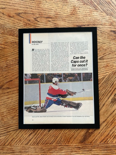 Washington Capitals Goalie Vintage NHL Hockey Photo Print Sports Wall Art - detail view