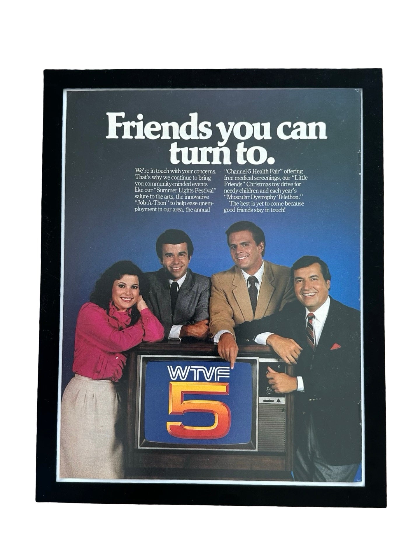 WTVF Channel 5 Friends You Can Turn To Vintage 80s TV Ad Print