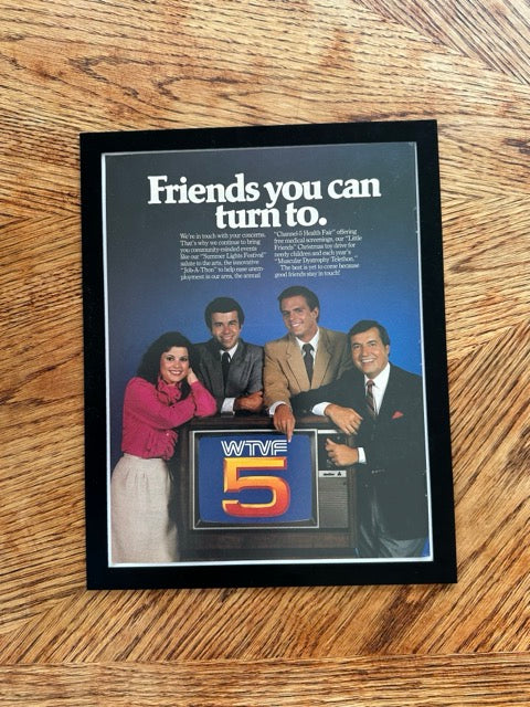 WTVF Channel 5 Friends You Can Turn To Vintage 80s TV Ad Print - detail view