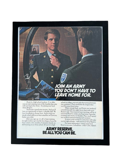 Army Reserve Be All You Can Be Vintage Military Recruitment Ad Print