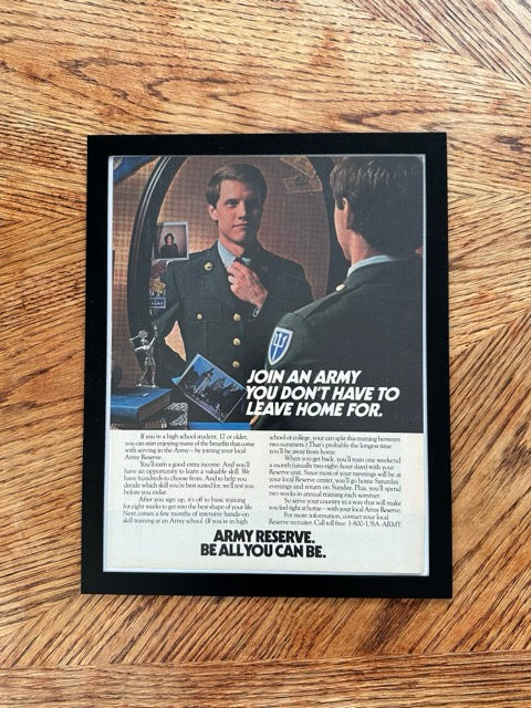 Army Reserve Be All You Can Be Vintage Military Recruitment Ad Print - detail view