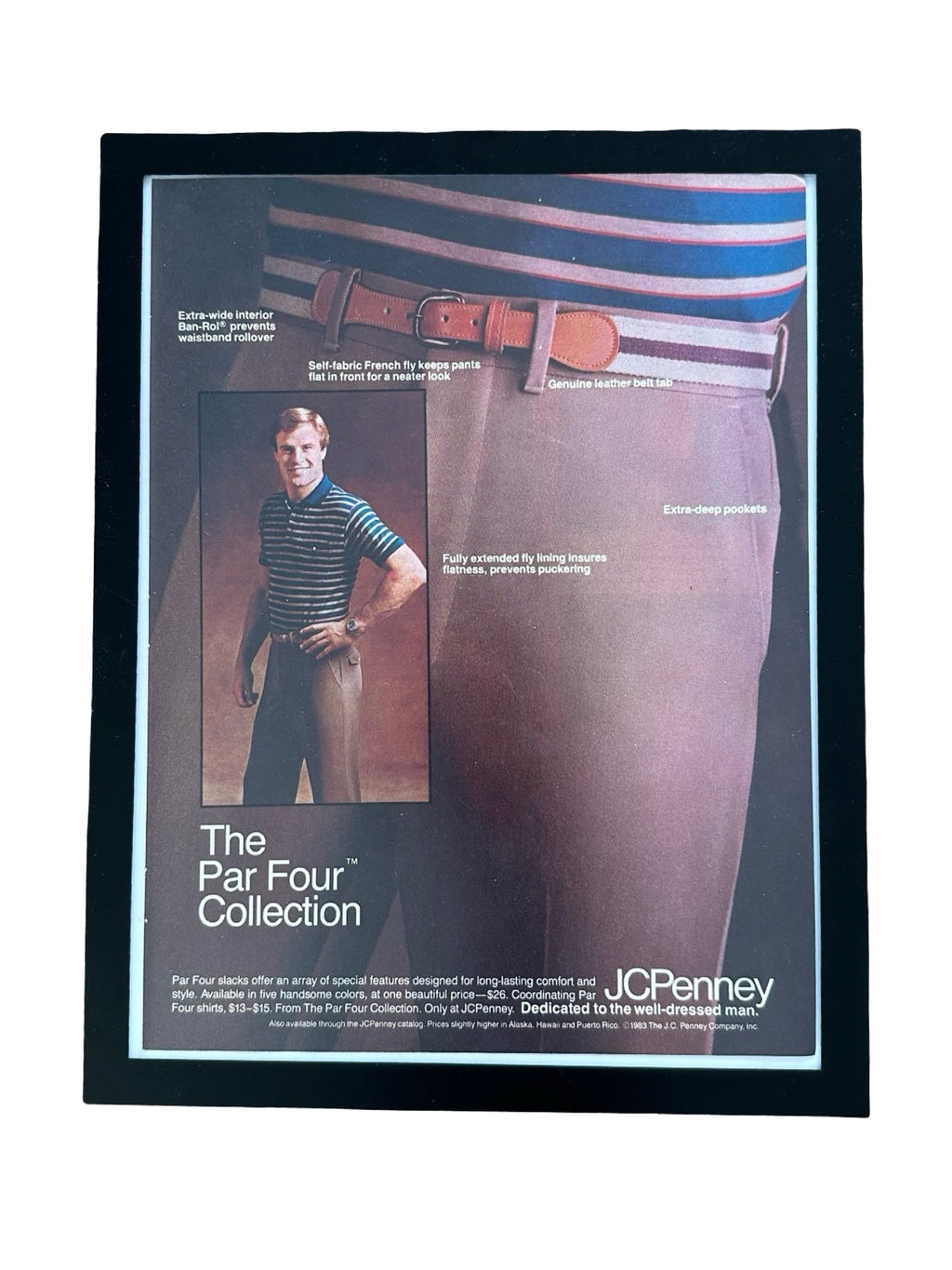 JCPenney Par Four Collection Vintage 1983 Menswear Fashion Ad Print