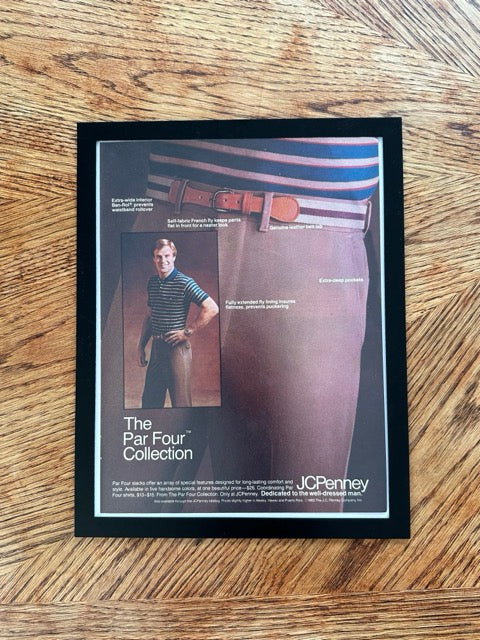 JCPenney Par Four Collection Vintage 1983 Menswear Fashion Ad Print - detail view