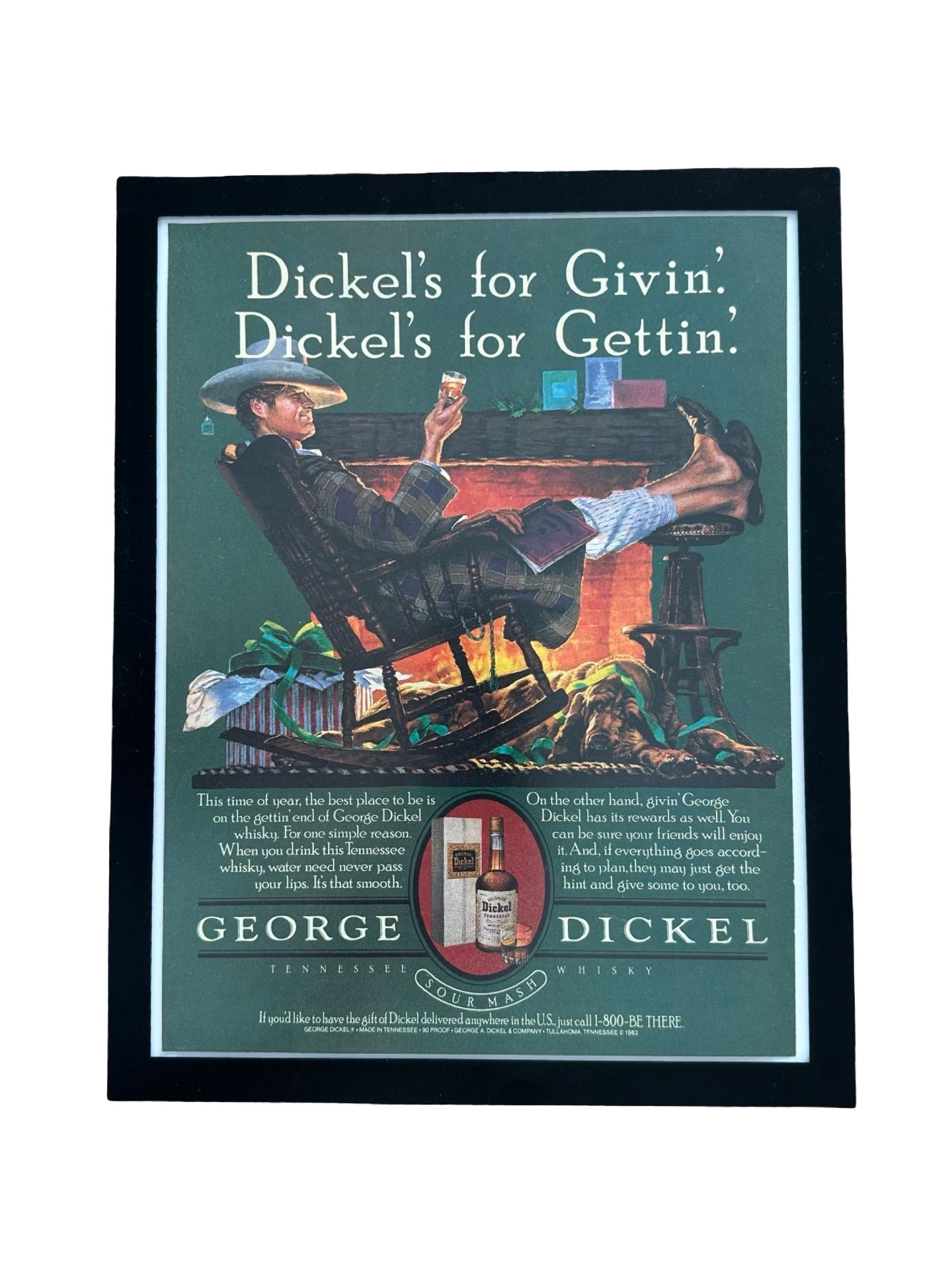 George Dickel Tennessee Whisky Vintage 1983 Liquor Ad Print Bar Wall Art