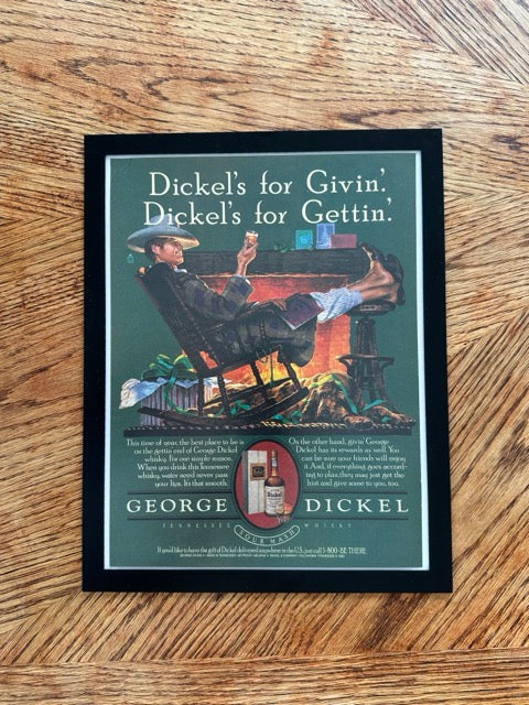 George Dickel Tennessee Whisky Vintage 1983 Liquor Ad Print Bar Wall Art - detail view
