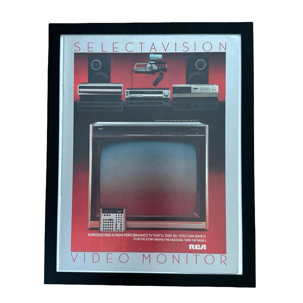RCA SelectaVision Video Monitor Vintage 80s Electronics Ad Print