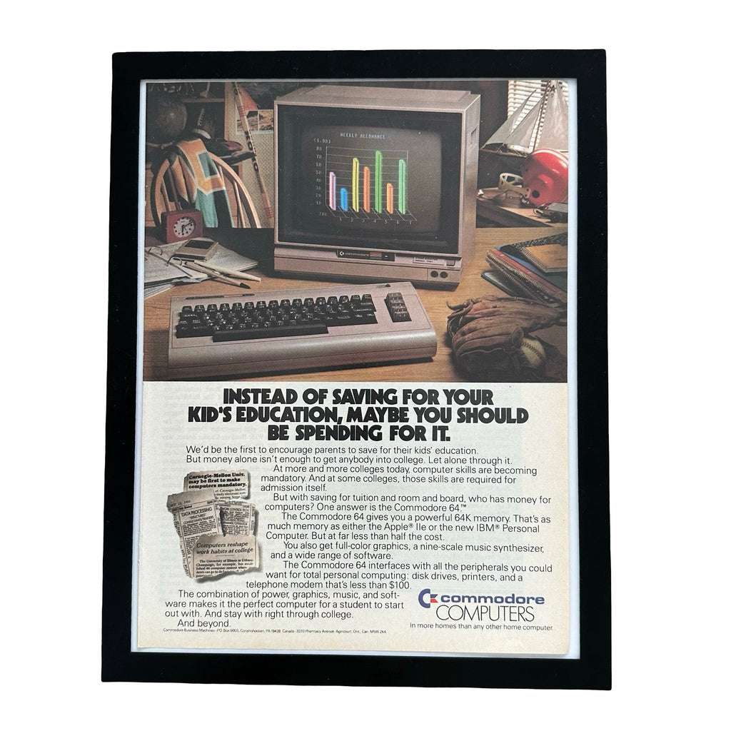 Commodore 64 Computers Vintage 80s Computer Ad Print Retro Tech Wall Art
