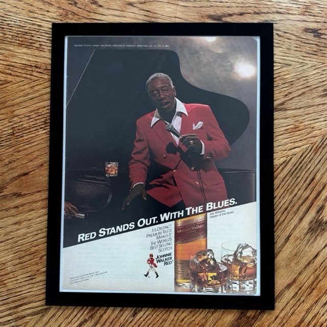 Johnnie Walker Red Scotch Whisky 1983 Joe Williams Blues Framed Vintage Magazine Ad - detail view