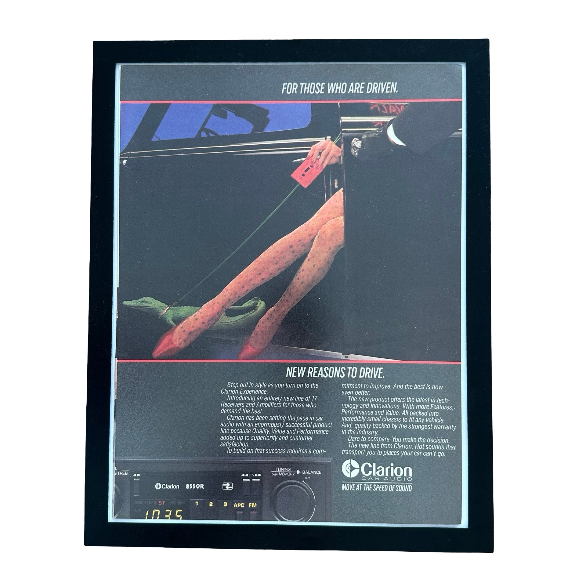 Clarion Car Audio 8550R New Reasons To Drive Framed Vintage Magazine Ad
