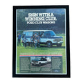 Ford Club Wagons Sign With A Winning Club Framed Vintage Magazine Ad