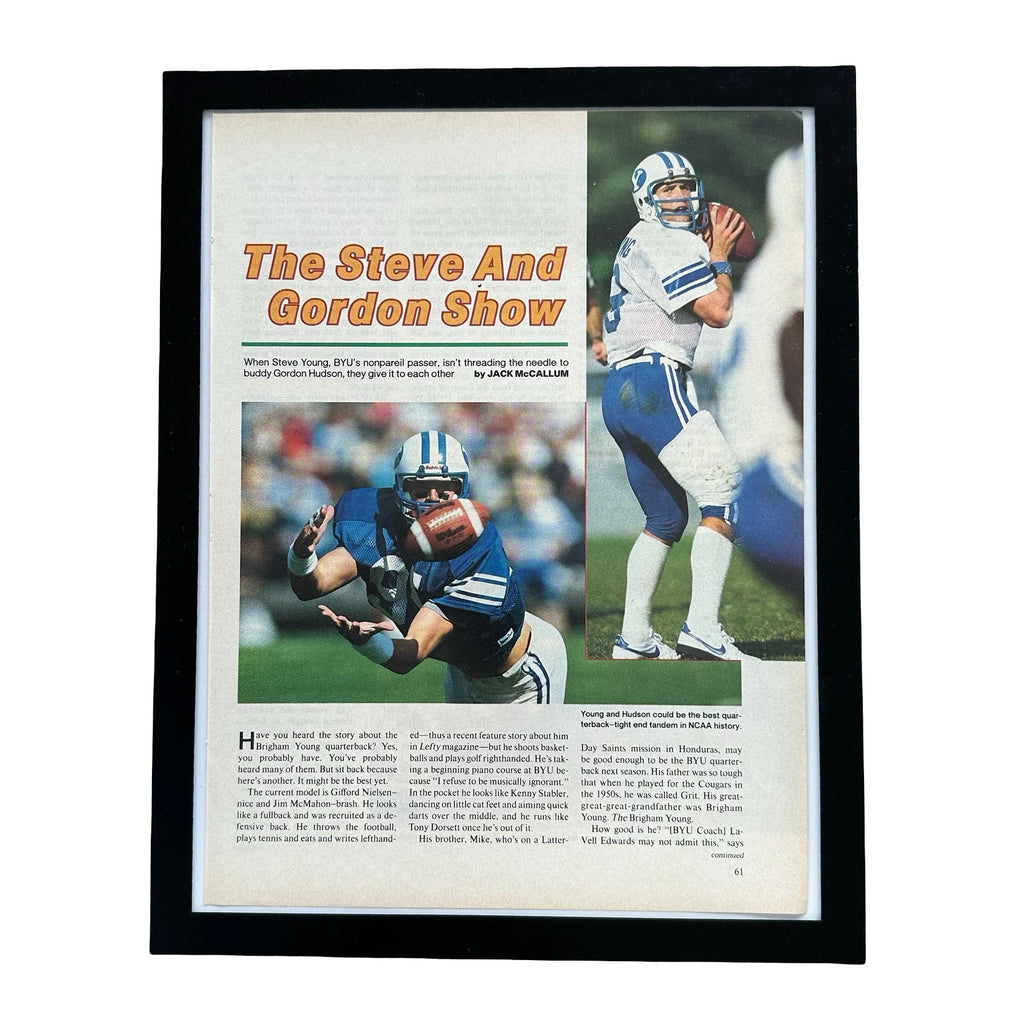 Steve Young BYU The Steve And Gordon Show Framed Vintage Magazine Page