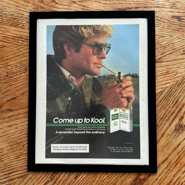 Kool Cigarettes Come Up To Kool Framed Vintage Magazine Ad - detail view