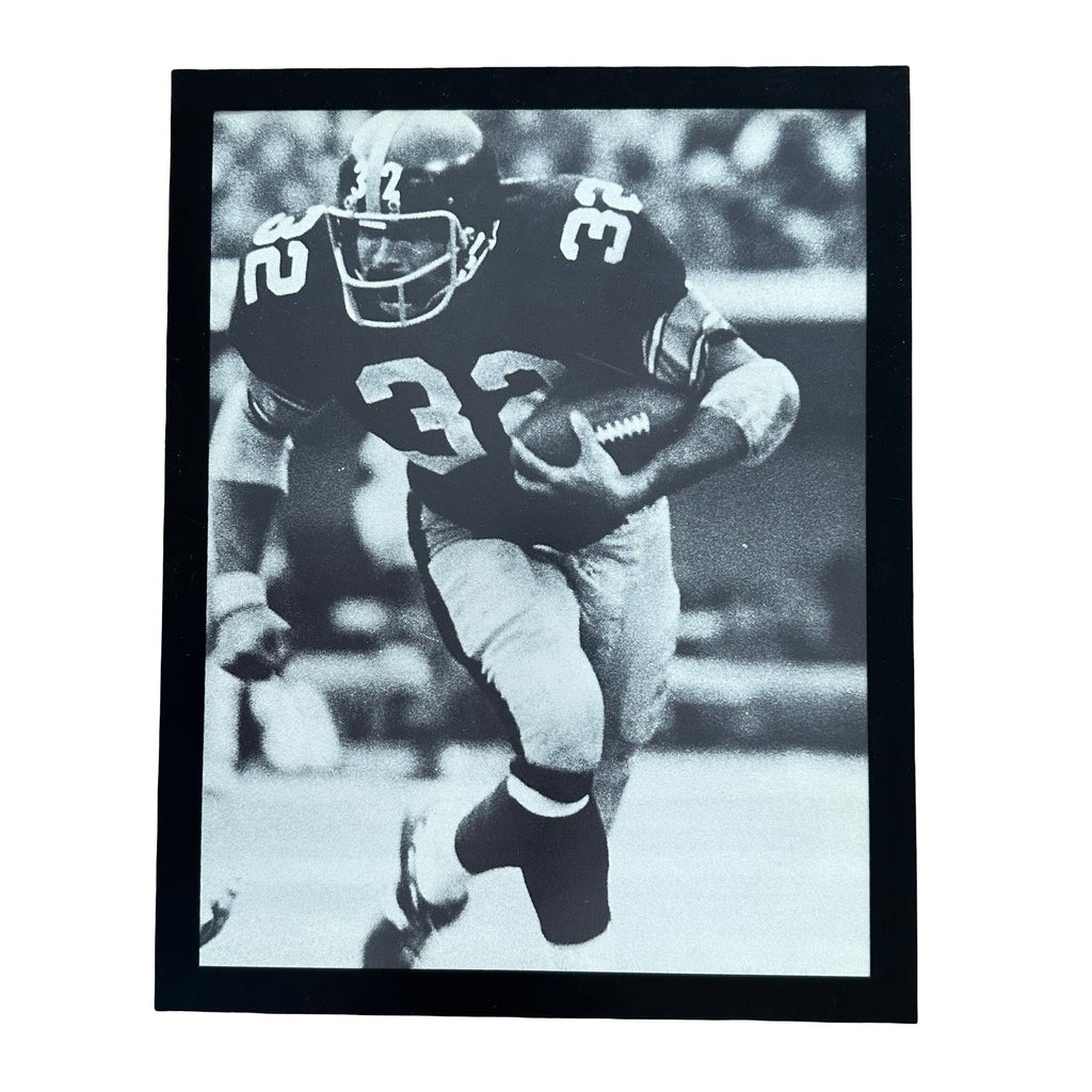Vintage Football Number 32 Running Back Black And White Framed Magazine Photo