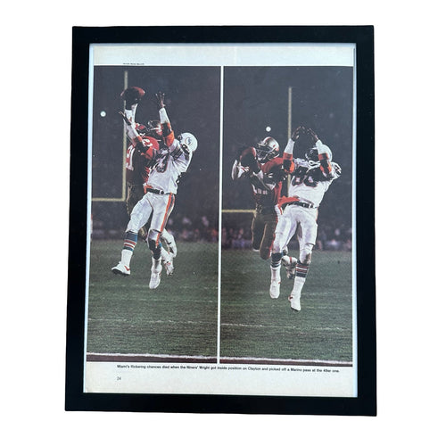 49ers Wright Intercepts Marino Super Bowl XIX Framed Vintage Magazine Photo