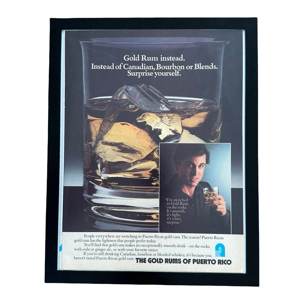 Gold Rums Of Puerto Rico Surprise Yourself Framed Vintage Magazine Ad