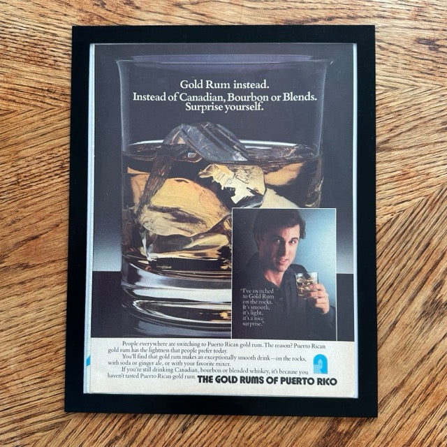 Gold Rums Of Puerto Rico Surprise Yourself Framed Vintage Magazine Ad - detail view