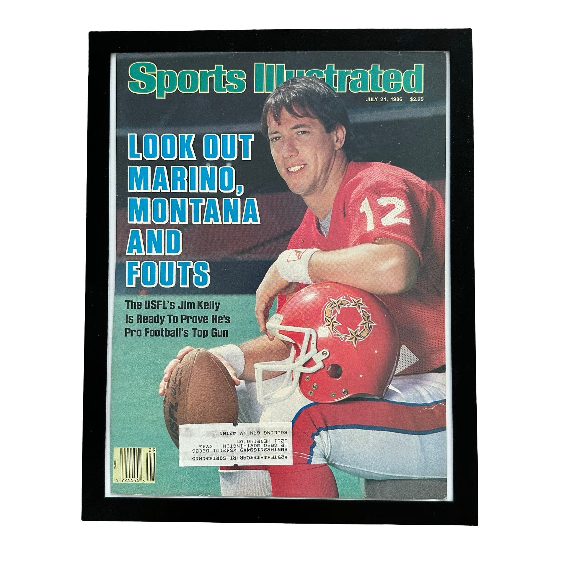 Sports Illustrated Jim Kelly Look Out Marino Montana Fouts 1986 Framed Vintage Cover