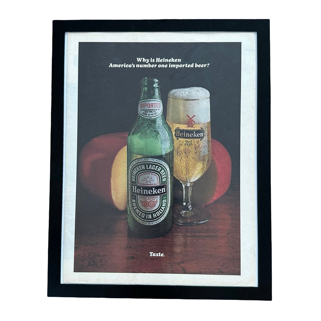 Heineken Americas Number One Imported Beer Taste Framed Vintage Magazine Ad