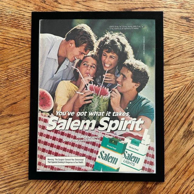 Salem Spirit Youve Got What It Takes Watermelon Framed Vintage Magazine Ad - detail view