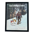 Marlboro Come To Marlboro Country Cowboy Snow Framed Vintage Magazine Ad