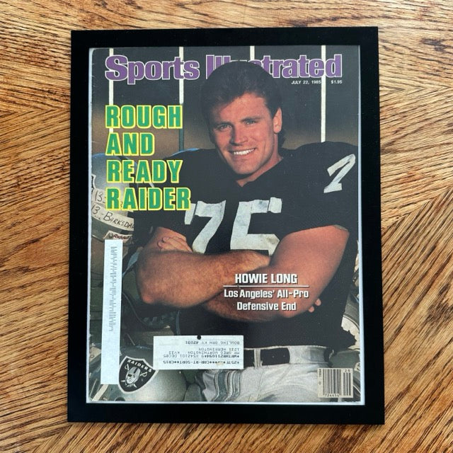 Sports Illustrated Howie Long Rough And Ready Raider 1985 Framed Vintage Cover - detail view