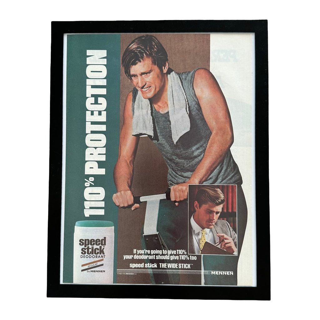 Speed Stick By Mennen 110 Percent Protection Framed Vintage Magazine Ad