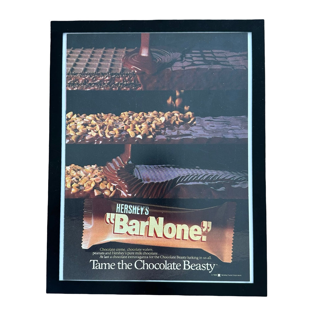 Hersheys Bar None Tame The Chocolate Beasty 1986 Framed Vintage Magazine Ad