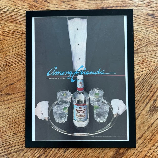 Country Club Vodka Among Friends Double Springs Framed Vintage Magazine Ad - detail view