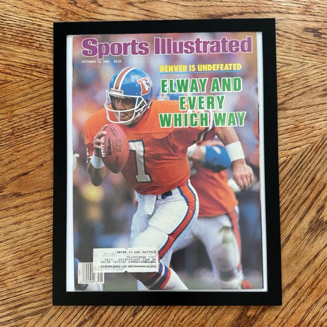 Sports Illustrated John Elway Denver Broncos October 1986 Every Which Way Framed Vintage Magazine Cover - detail view