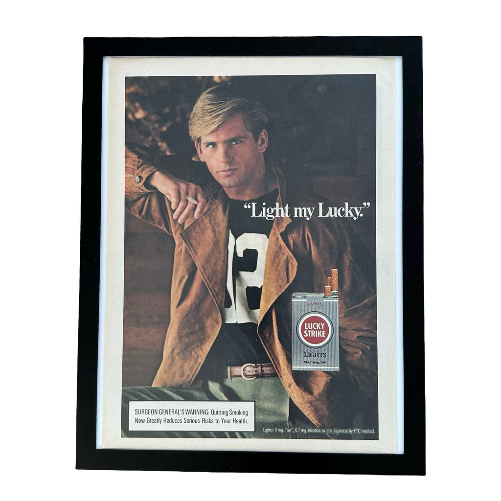Lucky Strike Lights Light My Lucky Framed Vintage Magazine Ad