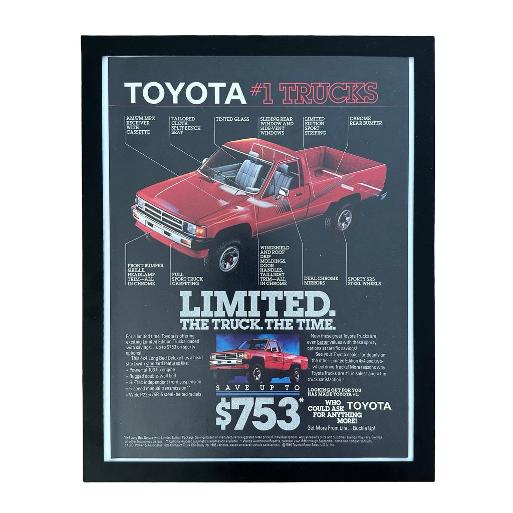 Toyota Number 1 Trucks Limited Edition 1986 Framed Vintage Magazine Ad