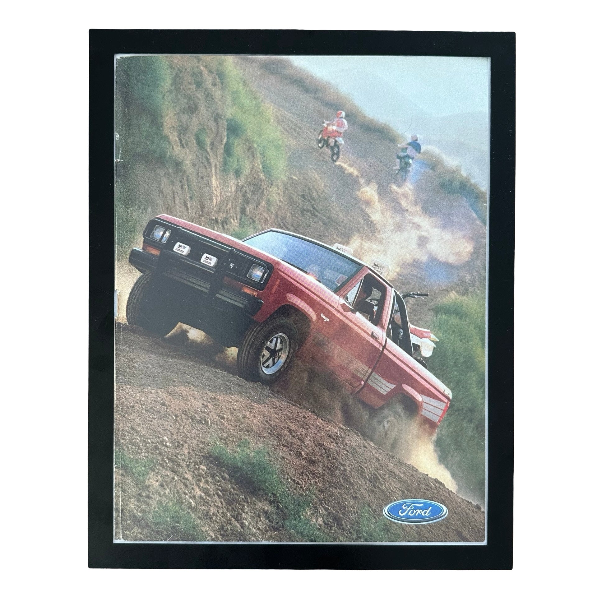 Ford Ranger 4x4 Off Road Truck Dirt Bikes Framed Vintage Magazine Ad