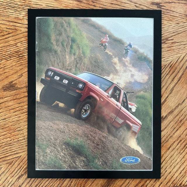 Ford Ranger 4x4 Off Road Truck Dirt Bikes Framed Vintage Magazine Ad - detail view
